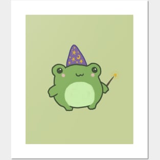 Cute Frog Disguised as a Wizard with Magic Wand Posters and Art